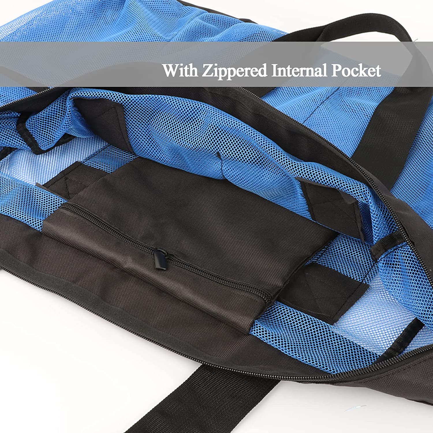 Extra Large Beach Bag， XL Mesh Tote with Zipper and Pockets Ideal for Your Family Beach Trip - Image 6